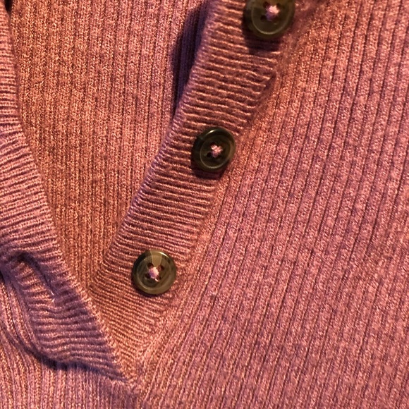 Harlow V-neck Sweater top soft rib long sleeve L - Picture 2 of 5